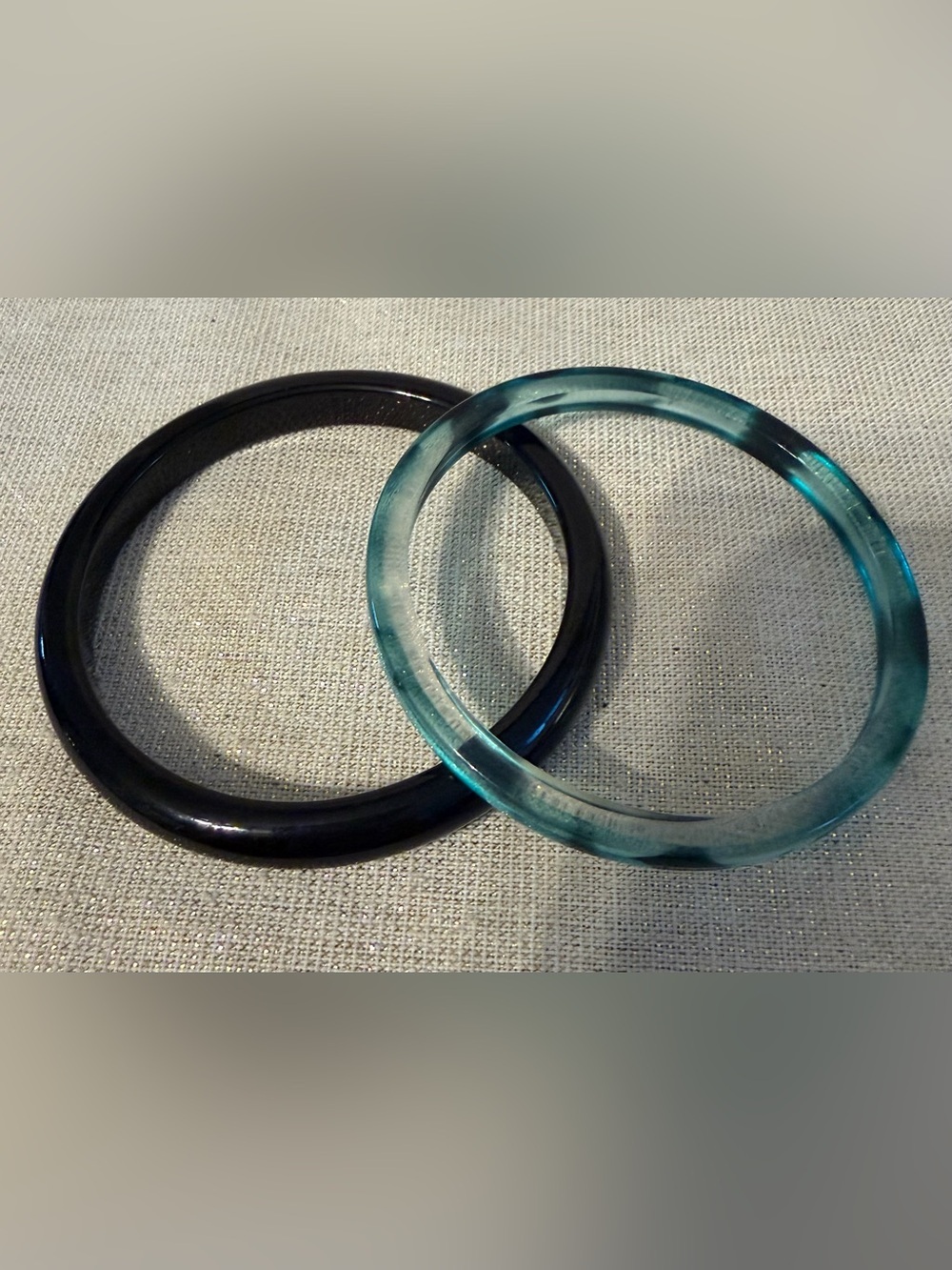 Vintage Bangle Bracelets - Teal & Black